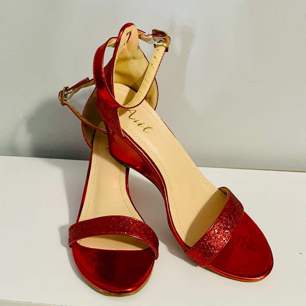 Red Glitter Wedges